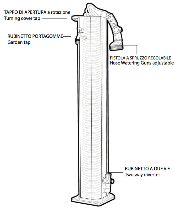 Fontana da Esterno con Tubo Dell'Acqua a Scomparsa Arkema Garden Surprise Cherry