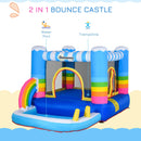 Castello Giostra Gonfiabile 290x200x155 cm con Trampolino Piscina e Pompa Multicolor