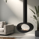 Camino a Bioetanolo Sospeso 60x40x190 cm 2000W 1,5L Cervinia Nero 
