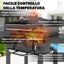 Barbecue a Carbone 112x63x101,5 cm Affumicatore Portatile con Ventilazione Termometro e Mensole Laterali in Acciaio Nero      