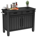 Tavolino per Barbecue 134x90x52 cm con Cassetti e Accessori Keter Unity XL Grafite