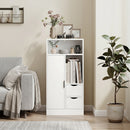 Mobile Bagno Slim 50x25x100 cm con Cassetti e Ripiani Aperti in Truciolato Bianco      