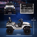 Macchina Elettrica Fuoristrada per Bambini  12V con Doppio Motore Telecomando e Luci Bianco      