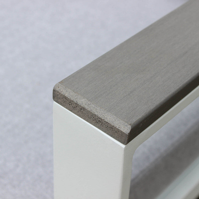 Salotto Angolare Surabaya con Cuscini in Alluminio Bianco