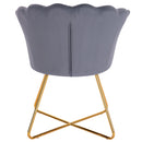 Sedia Relax con Schienale e Seduta in Velluto Grigio Struttura Metallo