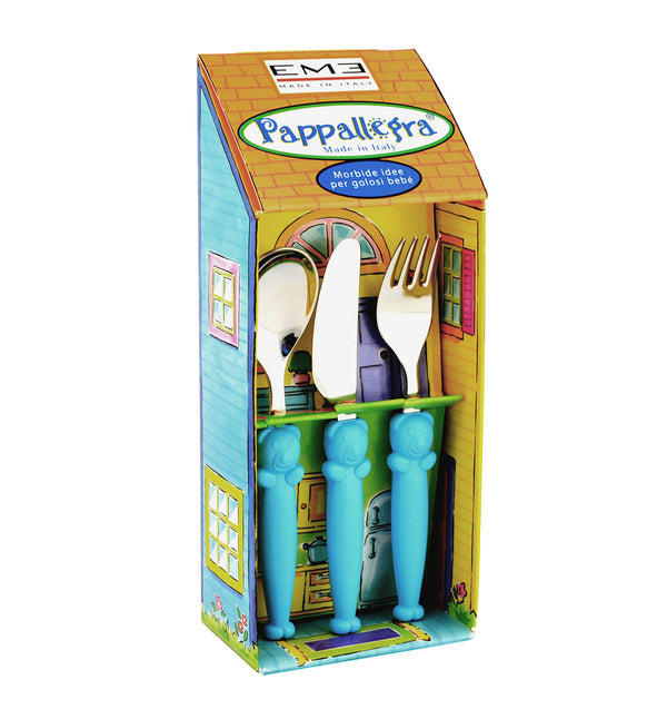 online Kinderbesteckset aus Eme Pappallegra Light Blue Steel