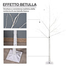 Albero di Natale Bianco con Luci LED 20x20x150 Base Quadrata in Acciaio e Polipropilene