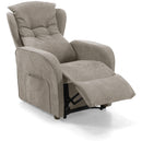 Poltrona Alzapersona Elettrica 2 Motori 75x108x85 cm con Ruote in Tessuto Dispositivo Medico 1 Marrone