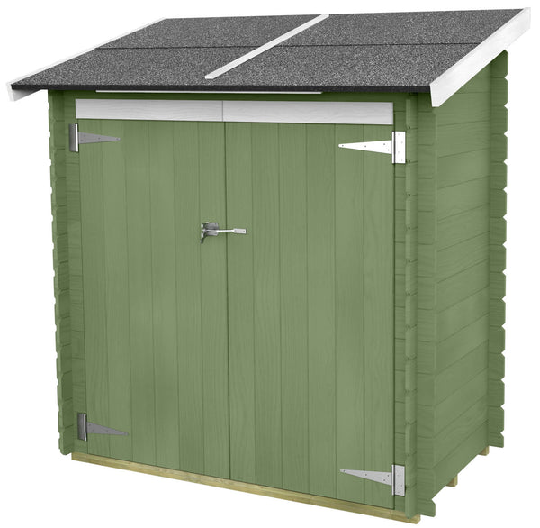 acquista Gartenbox für Werkzeuge 155 x 85 cm mit doppelter Blindtür aus grünem Holz
