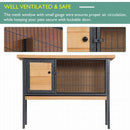 Conigliera Gabbia per Conigli 91,5x45x70 cm in Legno e Metallo Nero
