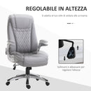 Sedia Poltrona Presidenziale da Ufficio 69,5x76x113-121 cm in Similpelle Grigia