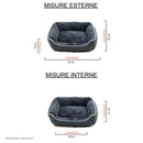 Cuccia Imbottita per Cani e Gatti in Poliestere Nuvola Grigio Scuro