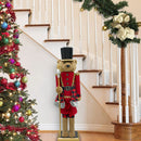 Soldato Orso Schiaccianoci Natalizio H60 cm con Ascia Rosso