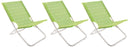 Set 3 Sedie Mare Spiaggine Pieghevoli in Acciaio Soriani Text Verde Melange