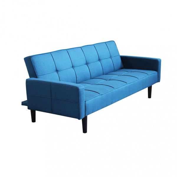 prezzo Anson Schlafsofa 194 x 83 x 74 cm in blauem Melange-Stoff