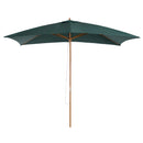 Ombrellone da Giardino 2x3 m Palo Ø38 mm in Legno Verde 