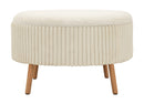 Puff Goteborg Big Ø83x56 cm in MDF e Spugna e Poliestere Bianco      