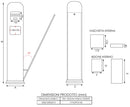 Posacenere a Colonna con Cestino 33x120x31 cm in Metallo Grigio Gotico 10L per Interno Esterno