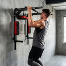 Stazione Fitness 2 in 1 da Parete per Trazioni e Dip Supporta Max 200 Kg in Acciaio Rossa      