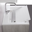 Mobile Lavatoio Sospeso Vasca Zeus in MineralMarmo Apertura a Cassettone 60x48x50 cm Olmo Scuro