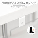 Tavolo Alto da Bar 113x40x105 cm con Mensole e Portabottiglie  Bianco