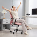 Sedia Ergonomica da Ufficio Girevole 63x65x109-119 cm con Schienale a Rete Rosa   