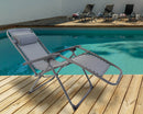 Sedia Sdraio Zero Gravity Reclinabile Pieghevole 188x65x110 cm in Acciaio e Textilene Grigia