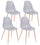 Set mit 4 Stühlen 53 x 46 x 82 cm aus grauem Polypropylen