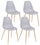 Set mit 4 Stühlen 53 x 46 x 82 cm aus grauem Polypropylen