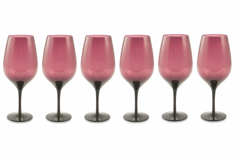 Set 6 Calici Ø7x25 cm in Vetro Villa d'Este Home Tivoli Happy Hour Viola