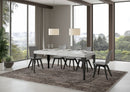  Tavolo Allungabile 130-390x90x77 cm Paxon Premium Bianco Frassino Telaio Antracite