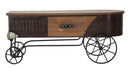 Tavolo da Caffé Old Style 124,5x61x50,5 cm Legno di Abete e MDF e in Ferro Marrone
