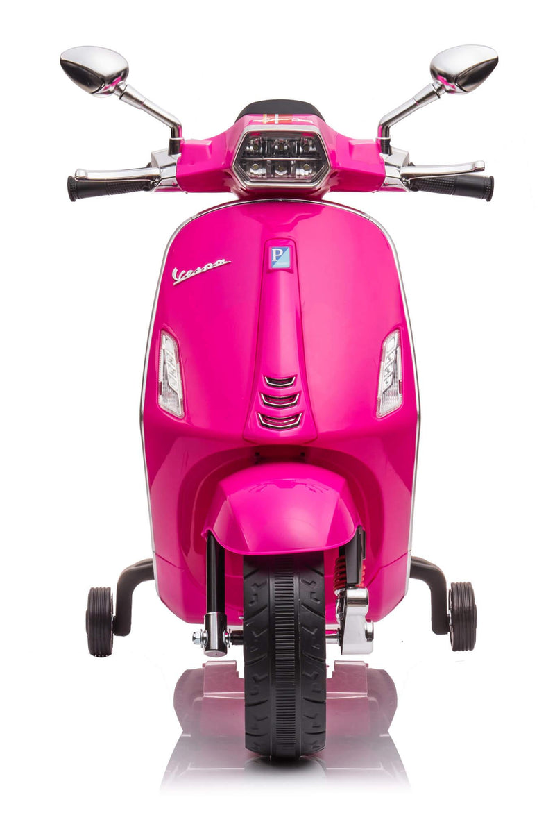 Moto Elettrica per Bambini Licenza Ufficiale Piaggio Vespa Sprint 12V con Rotelle Luci e Suoni Rosa