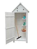 Casetta Box da Giardino 77x55xH179 cm in Legno di Abete 10mm Bianco Armoire