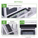 Pollaio da Giardino Prefabbricato 175.4x95.5x100 cm in Legno con Tetto Impermeabile Grigio