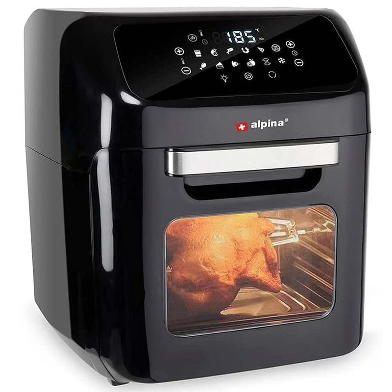 Friggitrice Ad Aria Calda 12Lt Aerofryer Digitale 1800W Frigge Cuoce Senza Olio Alpina