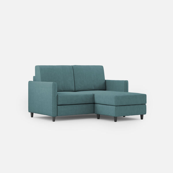 acquista Divano 2 Posti con Pouf 158x145x85 cm Karay in Tessuto Petrolio