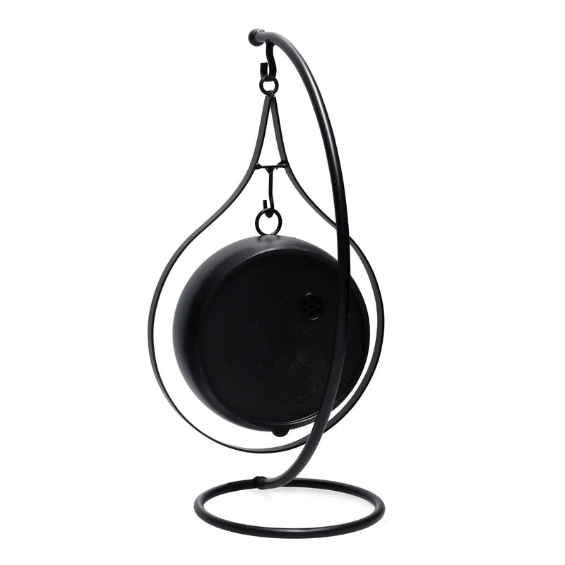 Orologio da Tavolo Pendolo 16x13,5xh33 cm in Metallo Nero
