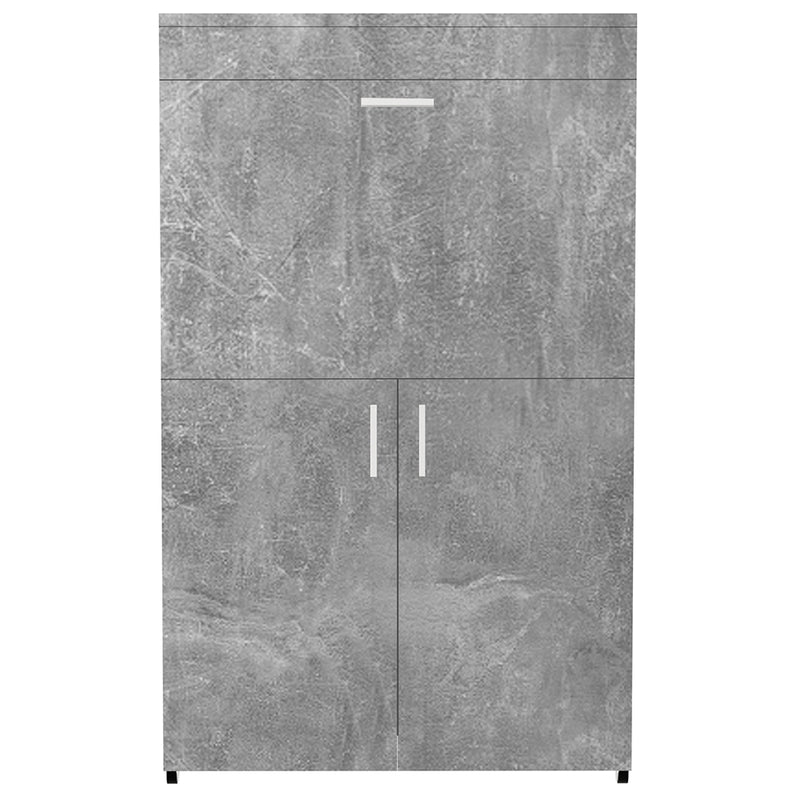 Mobile Asse da Stiro a Scomparsa Salvaspazio Richiudibile 55x38x90,5 cm In MDF Effetto Cemento