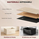 Cassettiera 80x30x94,5 cm con 8 Cassetti in Tessuto e Struttura in Acciaio Beige      