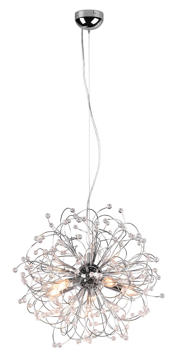 acquista Lampada a Sospensione da Interno Attacco E14 in Metallo Cromo