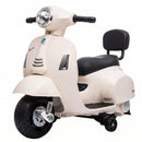 Moto Elettrica per Bambini 1,5-3 Anni Licenza Piaggio Mini Vespa GTS 66,5x38x52 cm 6 V con Batteria al Litio 2,5 km/h Max 25 kg Bianco      
