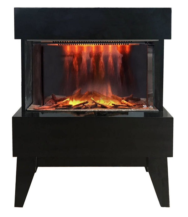 Elektrischer Bodenkamin Flammeneffekt 2000W Chemin'Arte Vidrio Schwarz sconto