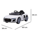 Macchina Elettrica per Bambini 12V Licenza Ufficiale Audi R8 New Spyder con Telecomando e Sedile in pelle Bianco
