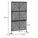 Separé Divisorio da Esterno Decorativo 122x45x198 cm con Traliccio per Rampicanti Nero   