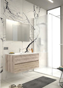 Mobile da Bagno Sospeso con Lavabo 100 cm e Specchio Bali Light Rovere Naturale      
