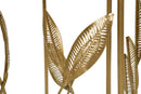 Set 2 Tavolini Leaf Ø35 cm e Ø30 cm in Ferro e MDF Oro