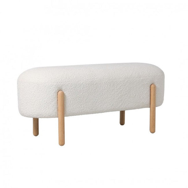 sconto Panca 108x41,5x48 cm Dalia in Bouclè Bianco