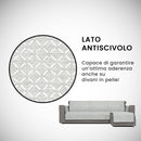 Copridivano in Poliestere con Penisola Destra Grigio Varie Misure