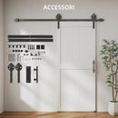 Porta Scorrevole 81,3x3,5x213,4 cm Porta da Interno in Stile Industriale in MDF e Legno Bianco      